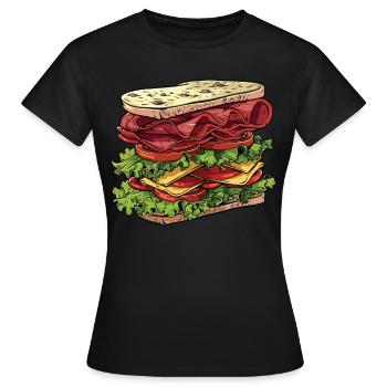 Sandwich Sandwich Snack Célébration - T-shirt Femme - noir - Devant - AI Model Female 172 dark (172cm)