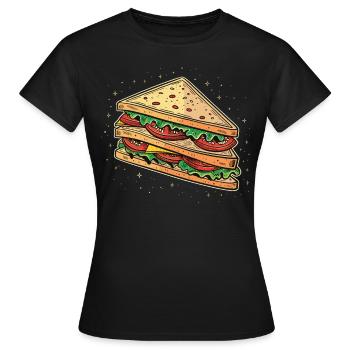 Sandwich Sandwich Snack Célébration - T-shirt Femme - noir - Devant - AI Model Female 172 dark (172cm)
