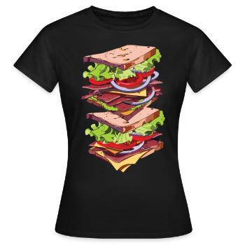 Sandwich Sandwich Snack Célébration - T-shirt Femme - noir - Devant - AI Model Female 172 dark (172cm)