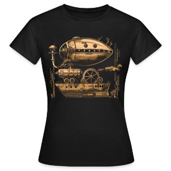 Steam Punk Art Funky Steampunk - T-shirt Femme - noir - Devant - AI Model Female 172 dark (172cm)