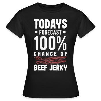 Beef Jerky Dealer Beef Jerky Costume - Women's T-Shirt - black - Front - AI Model Female 172 dark (172cm)