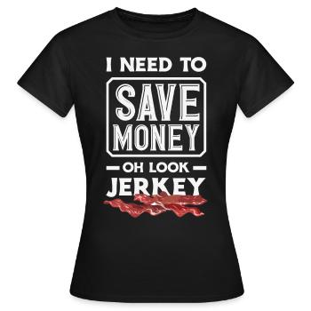 Boeuf Jerky Dealer Costume de Boeuf Jerky - T-shirt Femme - noir - Devant - AI Model Female 172 dark (172cm)