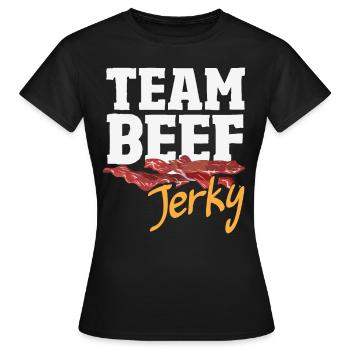 Beef Jerky Dealer Beef Jerky Costume - Women's T-Shirt - black - Front - AI Model Female 172 dark (172cm)