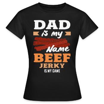Boeuf Jerky Dealer Costume de Boeuf Jerky - T-shirt Femme - noir - Devant - AI Model Female 172 dark (172cm)