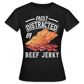 Beef Jerky Dealer Beef Jerky Costume - Women's T-Shirt - black - Front - AI Model Female 172 dark (172cm)
