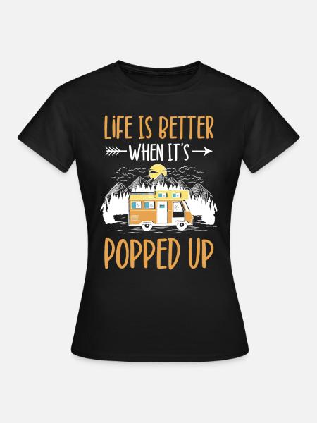 Wohnmobilzubehör Pop-up-camper - Frauen T-Shirt - Schwarz
