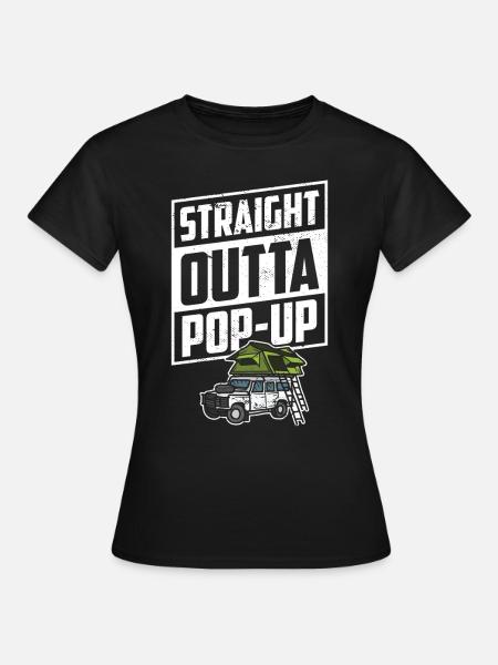 Wohnmobilzubehör Pop-up-camper - Frauen T-Shirt - Schwarz
