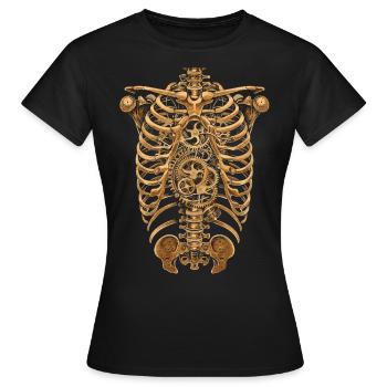 Steampunk Anatomie Steampunk Mécanique - T-shirt Femme - noir - Devant - AI Model Female 172 dark (172cm)