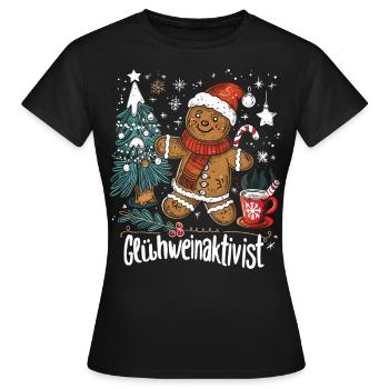 « Activiste du vin chaud » - Vin chaud de Noël - T-shirt Femme - noir - Devant - AI Model Female 172 dark (172cm)