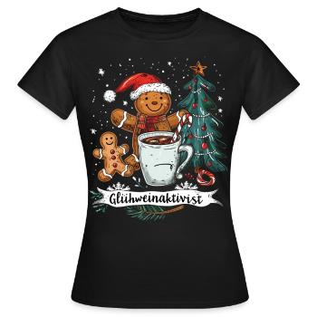 « Activiste du vin chaud » - Vin chaud de Noël - T-shirt Femme - noir - Devant - AI Model Female 172 dark (172cm)