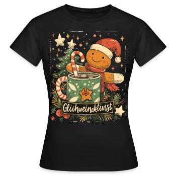 « Activiste du vin chaud » - Vin chaud de Noël - T-shirt Femme - noir - Devant - AI Model Female 172 dark (172cm)