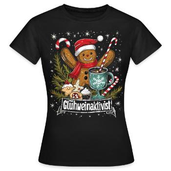 « Activiste du vin chaud » - Vin chaud de Noël - T-shirt Femme - noir - Devant - AI Model Female 172 dark (172cm)