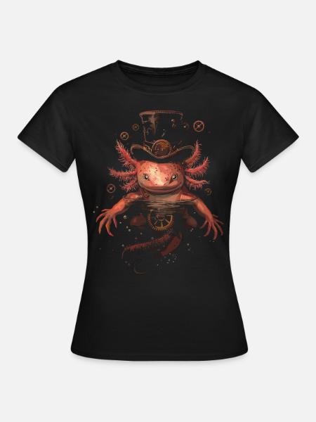 Steampunk Axolotl - Frauen T-Shirt - Schwarz