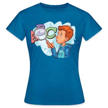 phonemisPhonemic consciousness science - Women's T-Shirt - antique blue sapphire heather - Front - AI Model Female 172 dark (172cm)