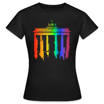 LGTBQ Berlin - T-shirt Femme - noir - Devant - AI Model Female 172 dark (172cm)