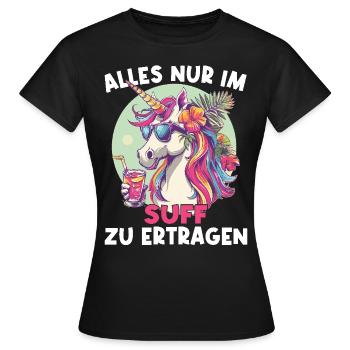 Licorne cocktail rafraîchissante colorée - T-shirt Femme - noir - Devant - AI Model Female 172 dark (172cm)