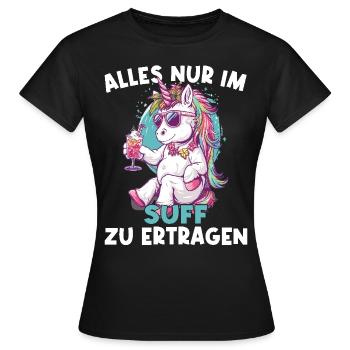 Licorne cocktail rafraîchissante colorée - T-shirt Femme - noir - Devant - AI Model Female 172 dark (172cm)