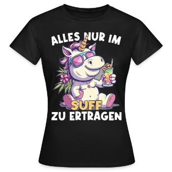Licorne cocktail rafraîchissante colorée - T-shirt Femme - noir - Devant - AI Model Female 172 dark (172cm)