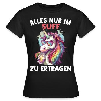 Licorne cocktail rafraîchissante colorée - T-shirt Femme - noir - Devant - AI Model Female 172 dark (172cm)