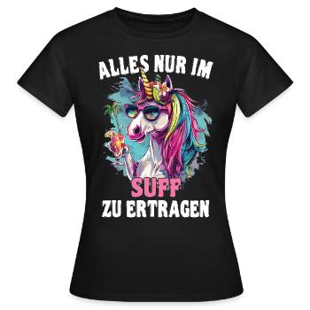 Licorne cocktail rafraîchissante colorée - T-shirt Femme - noir - Devant - AI Model Female 172 dark (172cm)