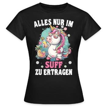 Licorne cocktail rafraîchissante colorée - T-shirt Femme - noir - Devant - AI Model Female 172 dark (172cm)