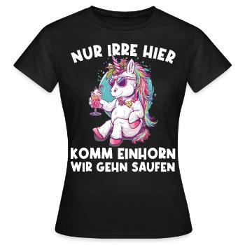 Cocktail rafraîchissant Licorne Dicton - T-shirt Femme - noir - Devant - AI Model Female 172 dark (172cm)