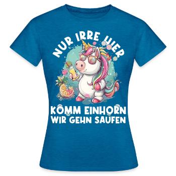 Refreshing Cocktail Unicorn Saying - Women's T-Shirt - antique blue sapphire heather - Front - AI Model Female 172 dark (172cm)
