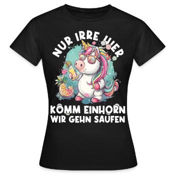 Cocktail rafraîchissant Licorne Dicton - T-shirt Femme - noir - Devant - AI Model Female 172 dark (172cm)