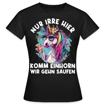 Cocktail rafraîchissant Licorne Dicton - T-shirt Femme - noir - Devant - AI Model Female 172 dark (172cm)