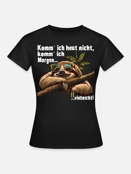 Faultier Büro Arbeitskollege Lustig - Frauen T-Shirt - Schwarz