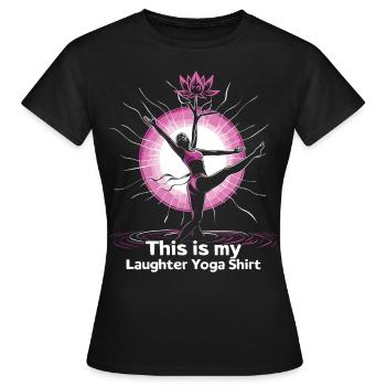 Méditation Rire drôle Yoga - T-shirt Femme - noir - Devant - AI Model Female 172 dark (172cm)