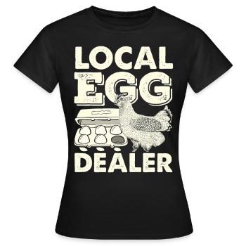 Unterstützen Sie lokale Eierhändler - Frauen T-Shirt - Schwarz - Vorne - AI Model Female 172 dark (172cm)