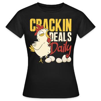Unterstützen Sie lokale Eierhändler - Frauen T-Shirt - Schwarz - Vorne - AI Model Female 172 dark (172cm)