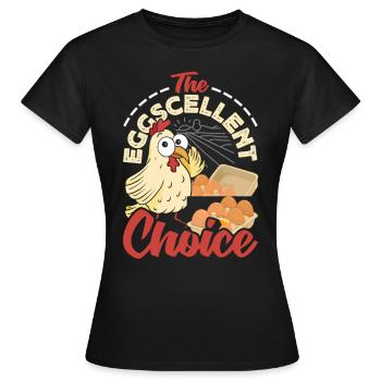Unterstützen Sie lokale Eierhändler - Frauen T-Shirt - Schwarz - Vorne - AI Model Female 172 dark (172cm)