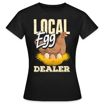 Unterstützen Sie lokale Eierhändler - Frauen T-Shirt - Schwarz - Vorne - AI Model Female 172 dark (172cm)