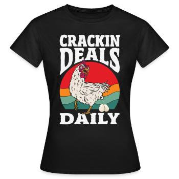 Unterstützen Sie lokale Eierhändler - Frauen T-Shirt - Schwarz - Vorne - AI Model Female 172 dark (172cm)