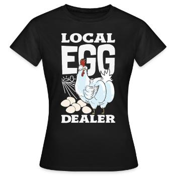 Unterstützen Sie lokale Eierhändler - Frauen T-Shirt - Schwarz - Vorne - AI Model Female 172 dark (172cm)