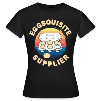 Unterstützen Sie lokale Eierhändler - Frauen T-Shirt - Schwarz - Vorne - AI Model Female 172 dark (172cm)