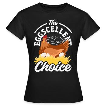 Unterstützen Sie lokale Eierhändler - Frauen T-Shirt - Schwarz - Vorne - AI Model Female 172 dark (172cm)