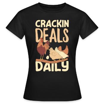Unterstützen Sie lokale Eierhändler - Frauen T-Shirt - Schwarz - Vorne - AI Model Female 172 dark (172cm)