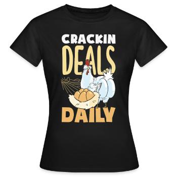 Unterstützen Sie lokale Eierhändler - Frauen T-Shirt - Schwarz - Vorne - AI Model Female 172 dark (172cm)