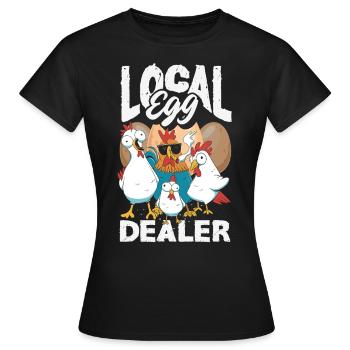 Unterstützen Sie lokale Eierhändler - Frauen T-Shirt - Schwarz - Vorne - AI Model Female 172 dark (172cm)