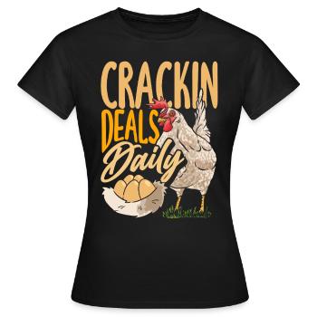 Unterstützen Sie lokale Eierhändler - Frauen T-Shirt - Schwarz - Vorne - AI Model Female 172 dark (172cm)