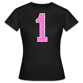 Zahl 1 - Frauen T-Shirt - Schwarz - Vorne - AI Model Female 172 dark (172cm)