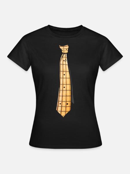 Bass Guitar Fretboard Tie for Bassist - Women's T-Shirt - black