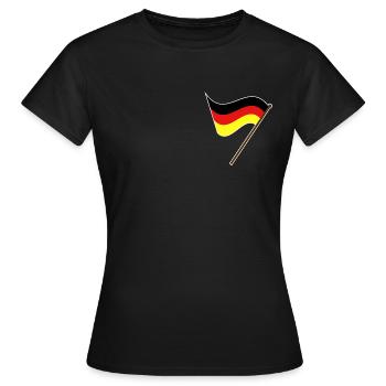 Deutsche Flagge Deutschlandfahne Deutschlandflagge - Frauen T-Shirt - Schwarz - Vorne - AI Model Female 172 dark (172cm)