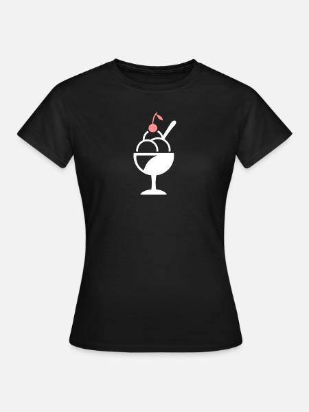 Eisbecher - Frauen T-Shirt - Schwarz