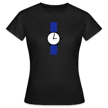 Uhr - Frauen T-Shirt - Schwarz - Vorne - AI Model Female 172 dark (172cm)
