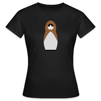 Matruschka Matroschka Puppe Babuschka Spielzeug - Frauen T-Shirt - Schwarz - Vorne - AI Model Female 172 dark (172cm)