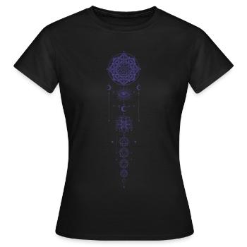 Spiritualität Heilige Geometrie Lotus-Meditation Zen - Frauen T-Shirt - Schwarz - Vorne - AI Model Female 172 dark (172cm)